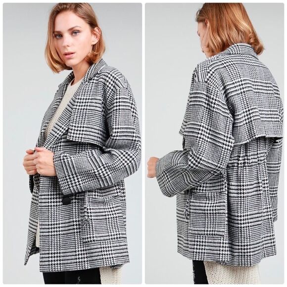 POL glen-check patterned double breasted coat - Picture 5 of 16